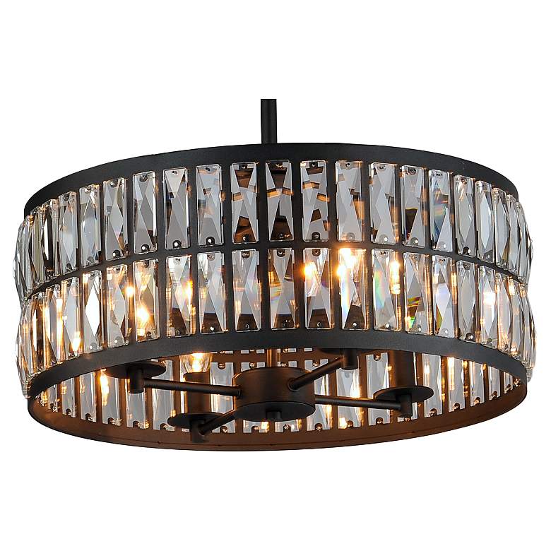 Image 5 Maxim Madeline 20"W Black and Crystal 4-Light Drum Pendant more views