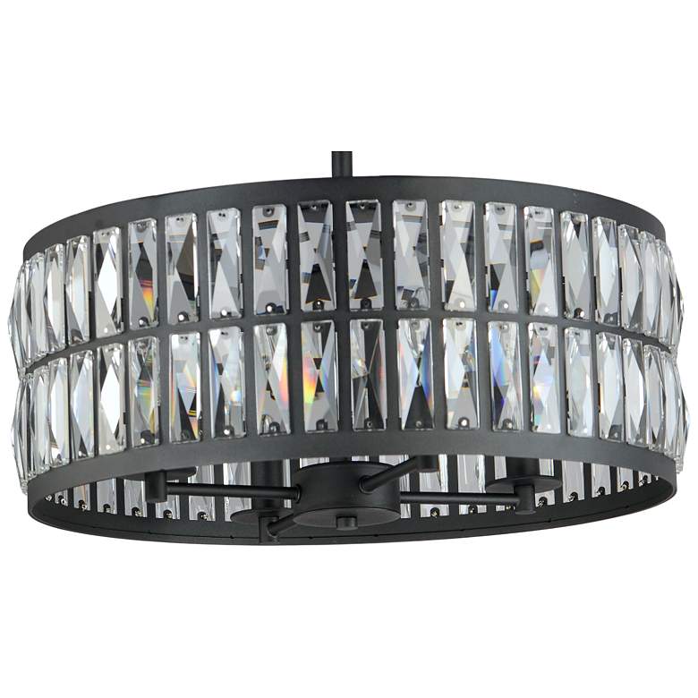 Image 6 Maxim Madeline 20"W Black and Crystal 4-Light Drum Pendant more views