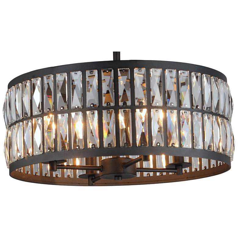 Image 7 Maxim Madeline 20"W Black and Crystal 4-Light Drum Pendant more views