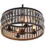 Maxim Madeline 20"W Black and Crystal 4-Light Drum Pendant in scene