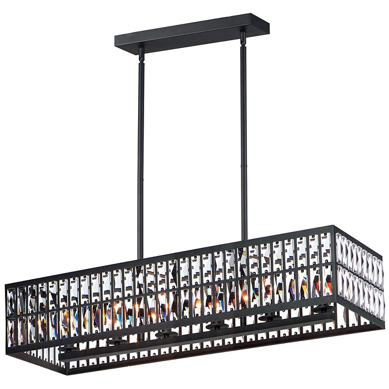Image 2 Maxim Madeline 38 1/4" Wide Black 6-Light Linear Pendant