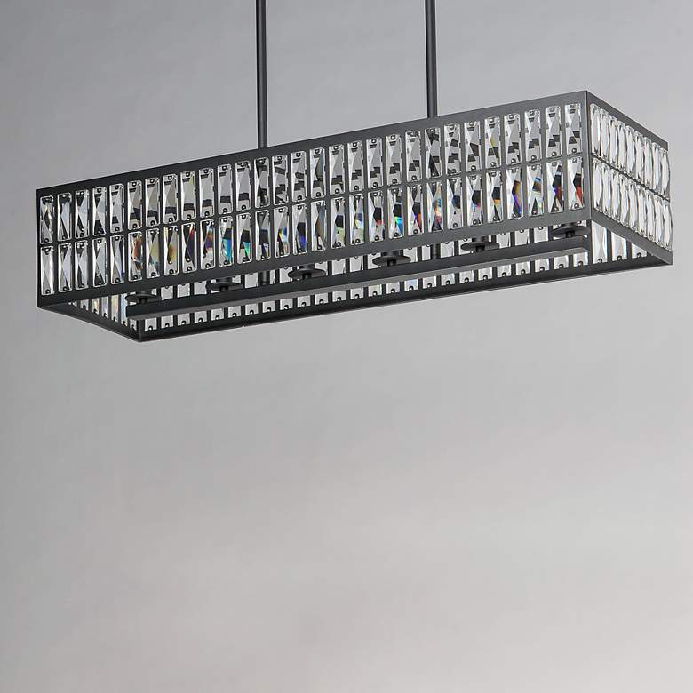 Image 4 Maxim Madeline 38 1/4" Wide Black 6-Light Linear Pendant more views