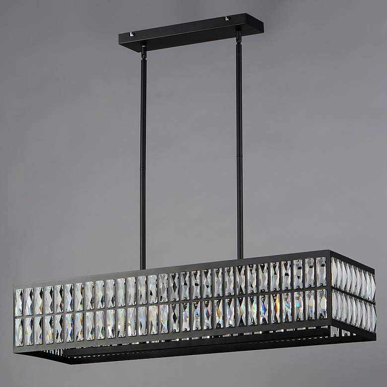 Image 5 Maxim Madeline 38 1/4" Wide Black 6-Light Linear Pendant more views