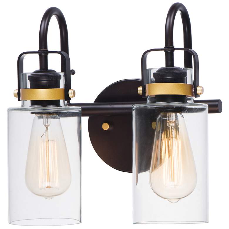 Image 1 Maxim Magnolia 12" High Bronze 2-Light Bath Light