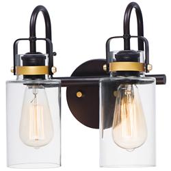 Maxim Magnolia 12" High Bronze 2-Light Bath Light