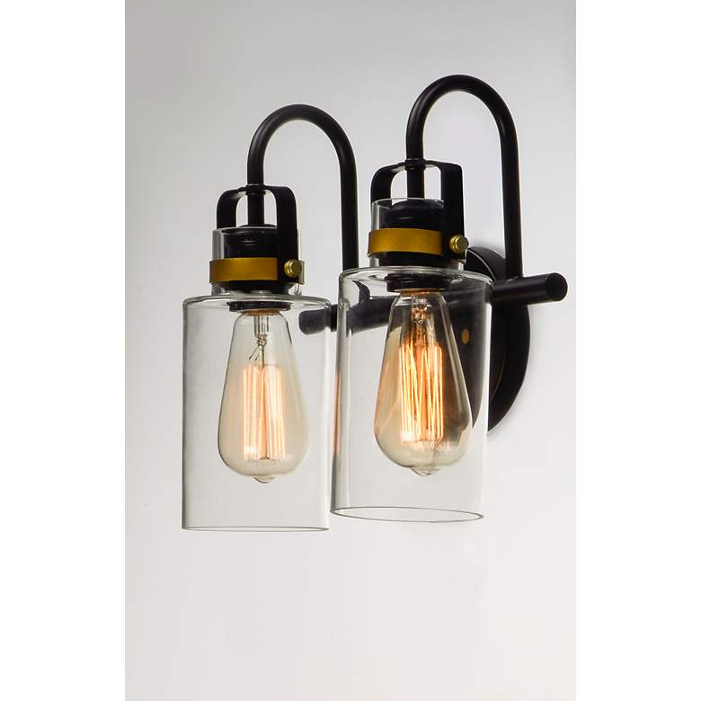 Image 2 Maxim Magnolia 12" High Bronze 2-Light Bath Light more views