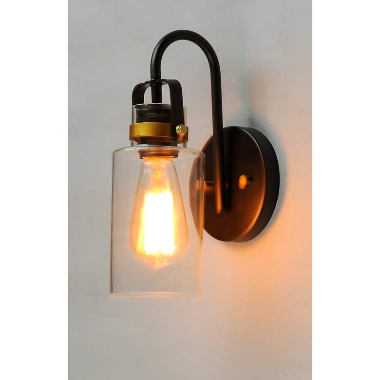 Image 4 Maxim Magnolia 12" High Bronze and Gold Wall Sconce more views