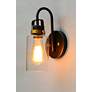 4_Maxim Magnolia 12" High Bronze and Gold Wall Sconce more views