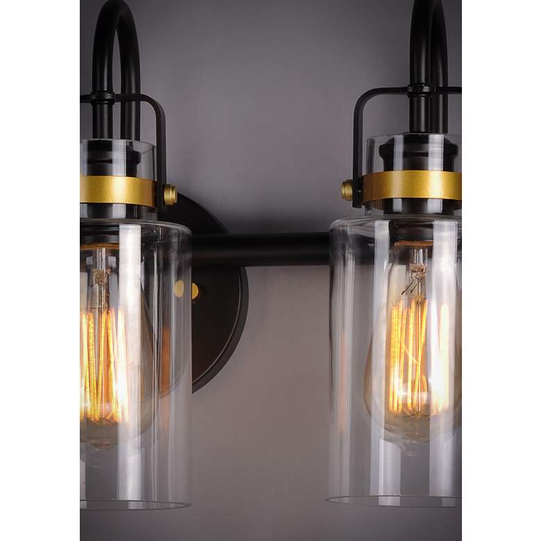 Image 4 Maxim Magnolia 18 1/4"W Bronze and Gold 3-Light Bath Light more views
