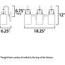 5_Maxim Magnolia 18 1/4"W Bronze and Gold 3-Light Bath Light more views