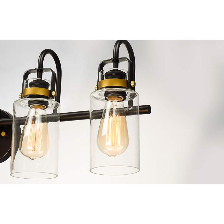 Image 3 Maxim Magnolia 32" Wide Bronze and Gold 5-Light Bath Light more views
