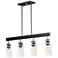 Maxim Magnolia 36" Wide Bronze 4-Light Linear Pendant