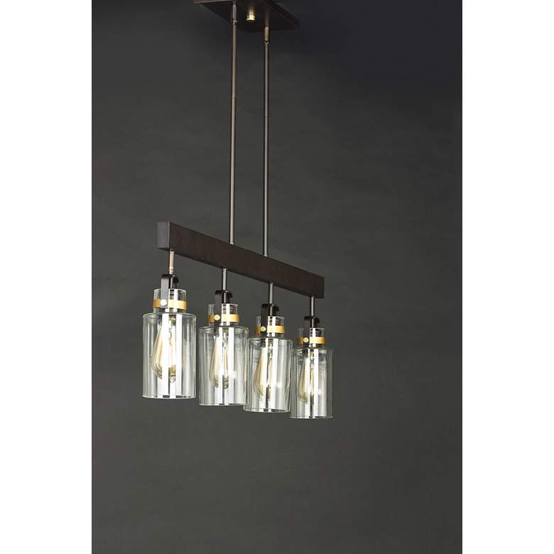 Image 2 Maxim Magnolia 36" Wide Bronze 4-Light Linear Pendant more views