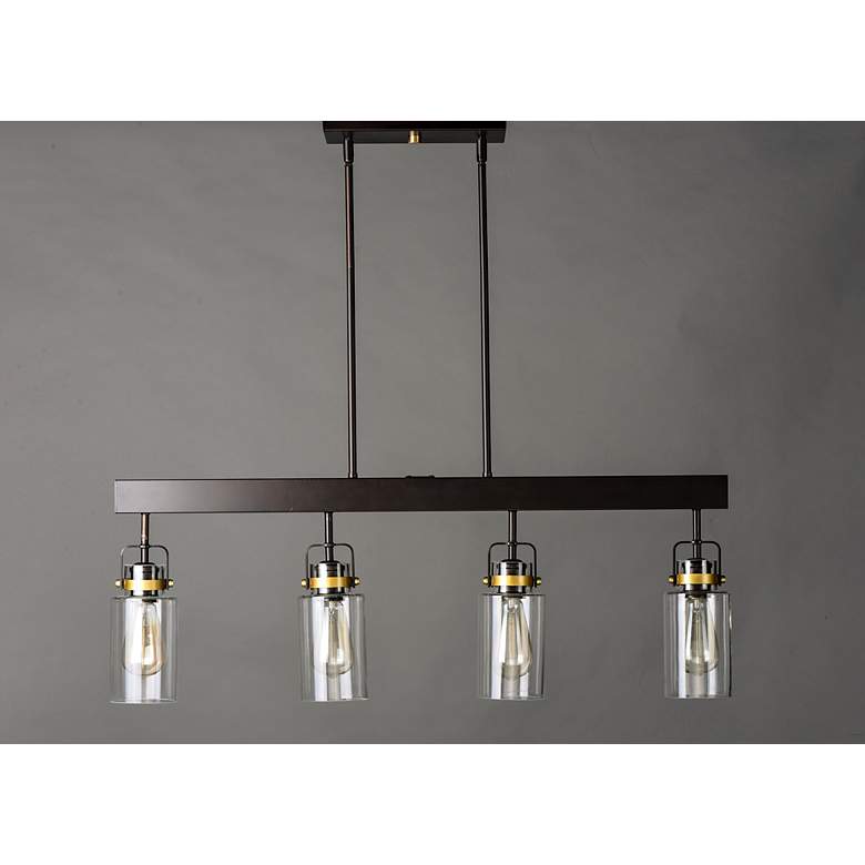 Image 4 Maxim Magnolia 36" Wide Bronze 4-Light Linear Pendant more views