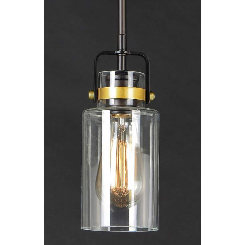 Image 4 Maxim Magnolia 5" Wide Bronze and Gold Mini Pendant more views