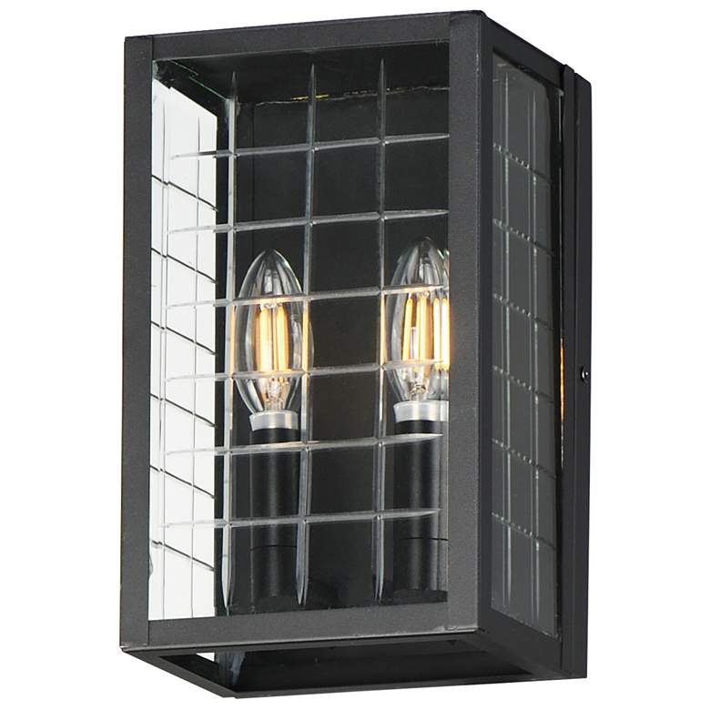Image 1 Maxim Magnus 10 1/2" High Black 2-Light Pocket Wall Sconce