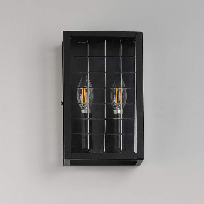 Image 2 Maxim Magnus 10 1/2" High Black 2-Light Pocket Wall Sconce more views