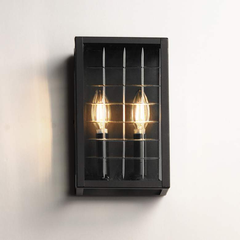 Image 3 Maxim Magnus 10 1/2" High Black 2-Light Pocket Wall Sconce more views