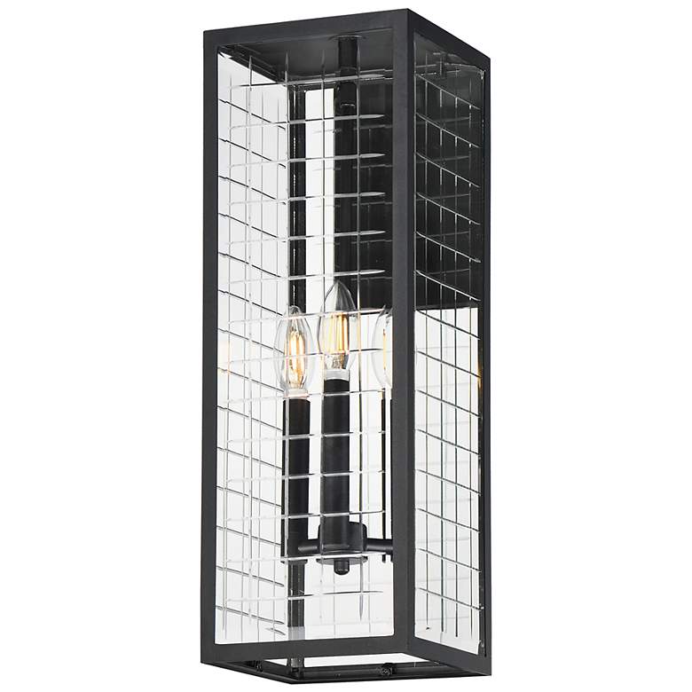 Image 1 Maxim Magnus 21" High Black 3-Light Outdoor Wall Sconce