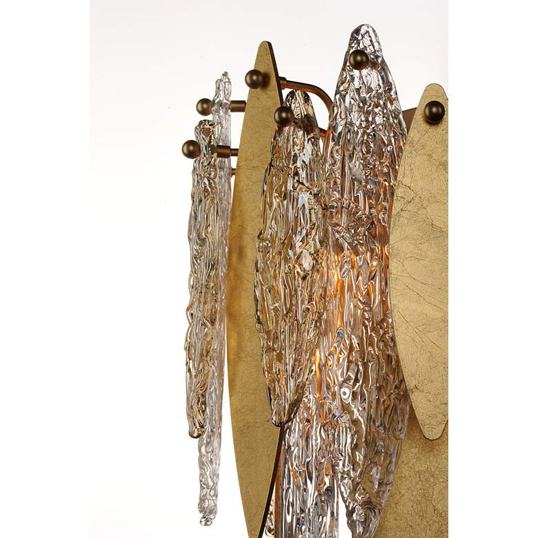 Image 3 Maxim Majestic 17 1/2" High Gold Leaf and Glass Wall Sconce more views