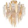 Maxim Majestic 24" Wide Gold Leaf and Glass Ceiling Light