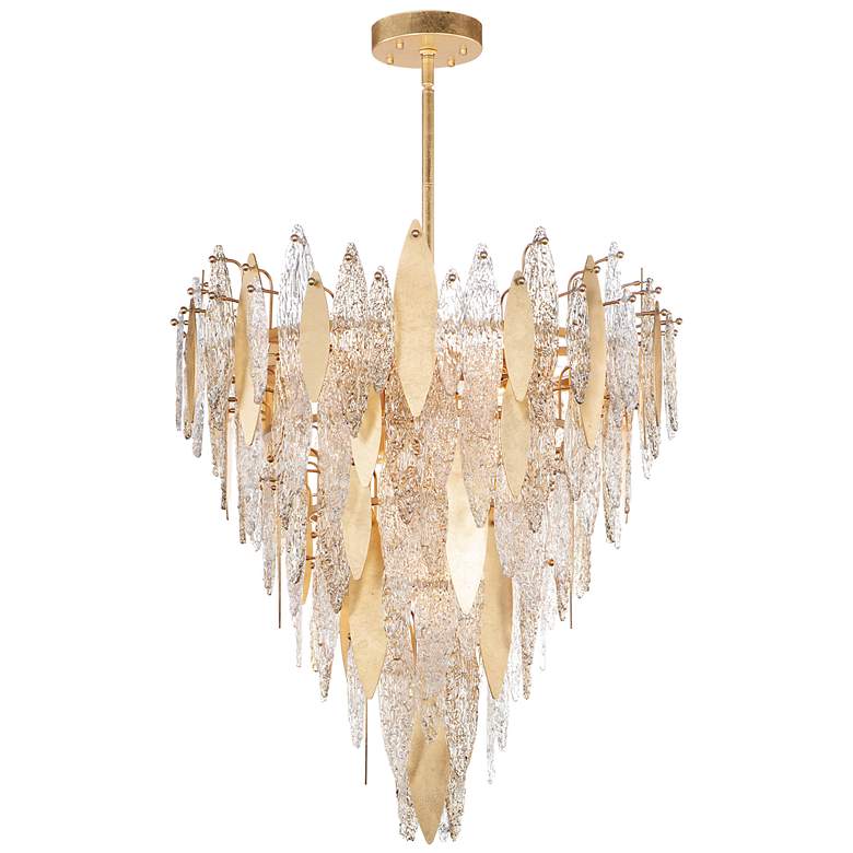Image 3 Maxim Majestic 32 1/2" Wide Gold Leaf and Glass Chandelier