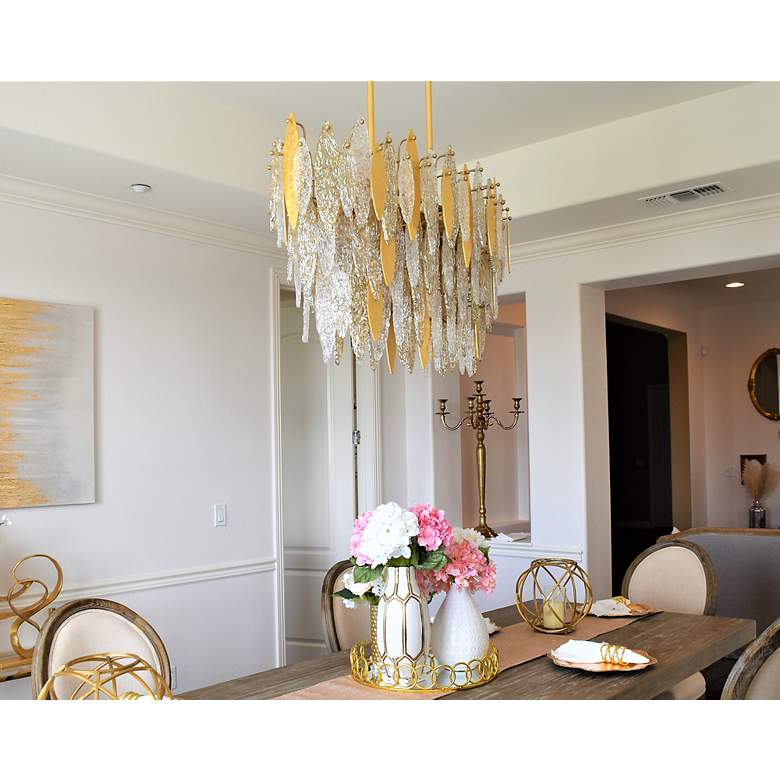 Image 7 Maxim Majestic 39 1/2"W Gold Leaf Island Pendant Chandelier more views