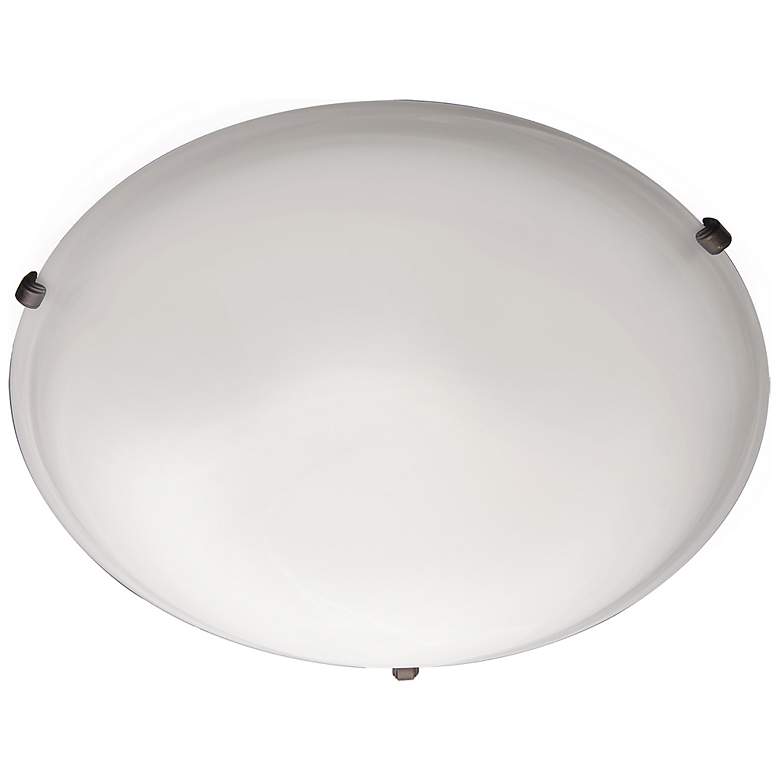 Image 1 Maxim Malaga 16"W Satin Nickel Frosted Glass Ceiling Light