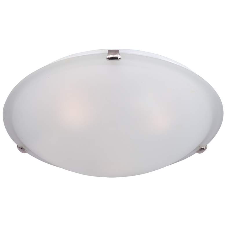 Image 1 Maxim Malaga 20 inch Wide White Glass 4-Light Flush Mount Ceiling Light