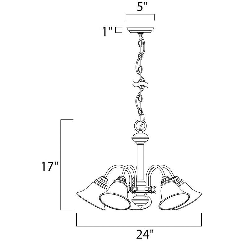 Image 2 Maxim Malaga 21 1/2" Wide 5-Light Bronze Down Light Chandelier more views