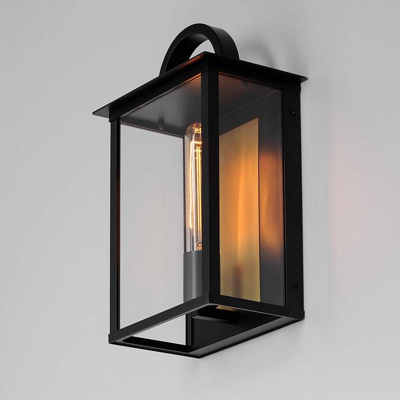 Image 2 Maxim Manchester 14" High Black Outdoor Lantern Wall Light more views
