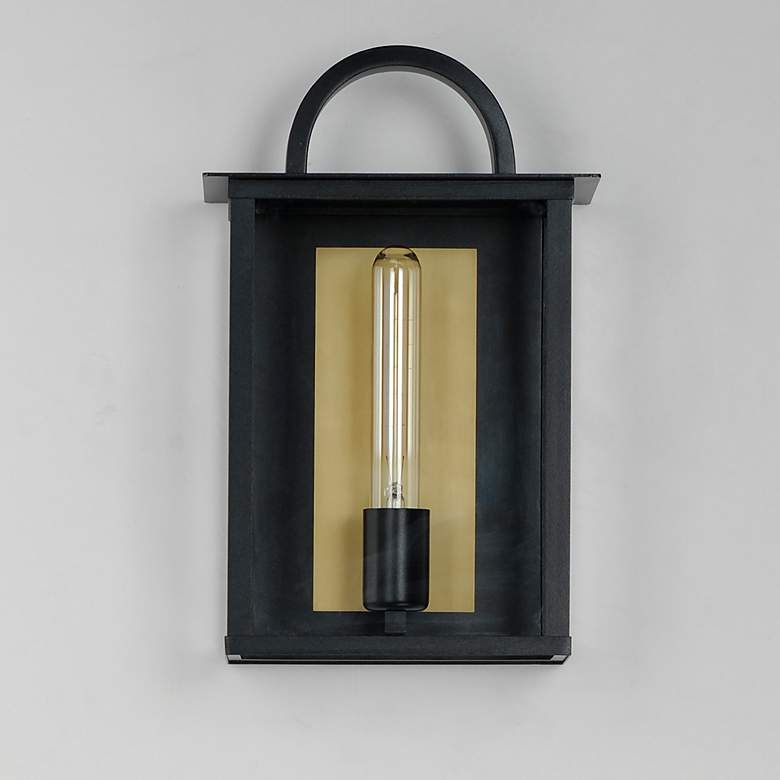 Image 3 Maxim Manchester 14" High Black Outdoor Lantern Wall Light more views