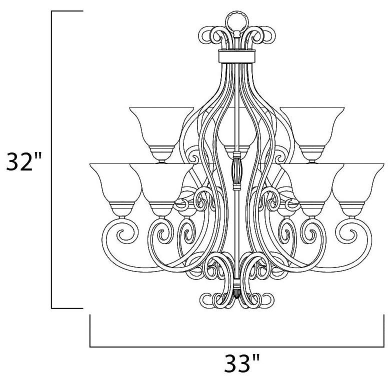 Image 3 Maxim Manor 33" Wide Bronze Scroll Two-Tier Chandelier more views
