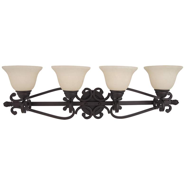 Image 1 Maxim Manor 37"W Oil-Rubbed Bronze 4-Light Vanity Bath Light