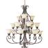 Maxim Manor 45" Wide Oil Rubbed Bronze 15-Light Tiered Chandelier