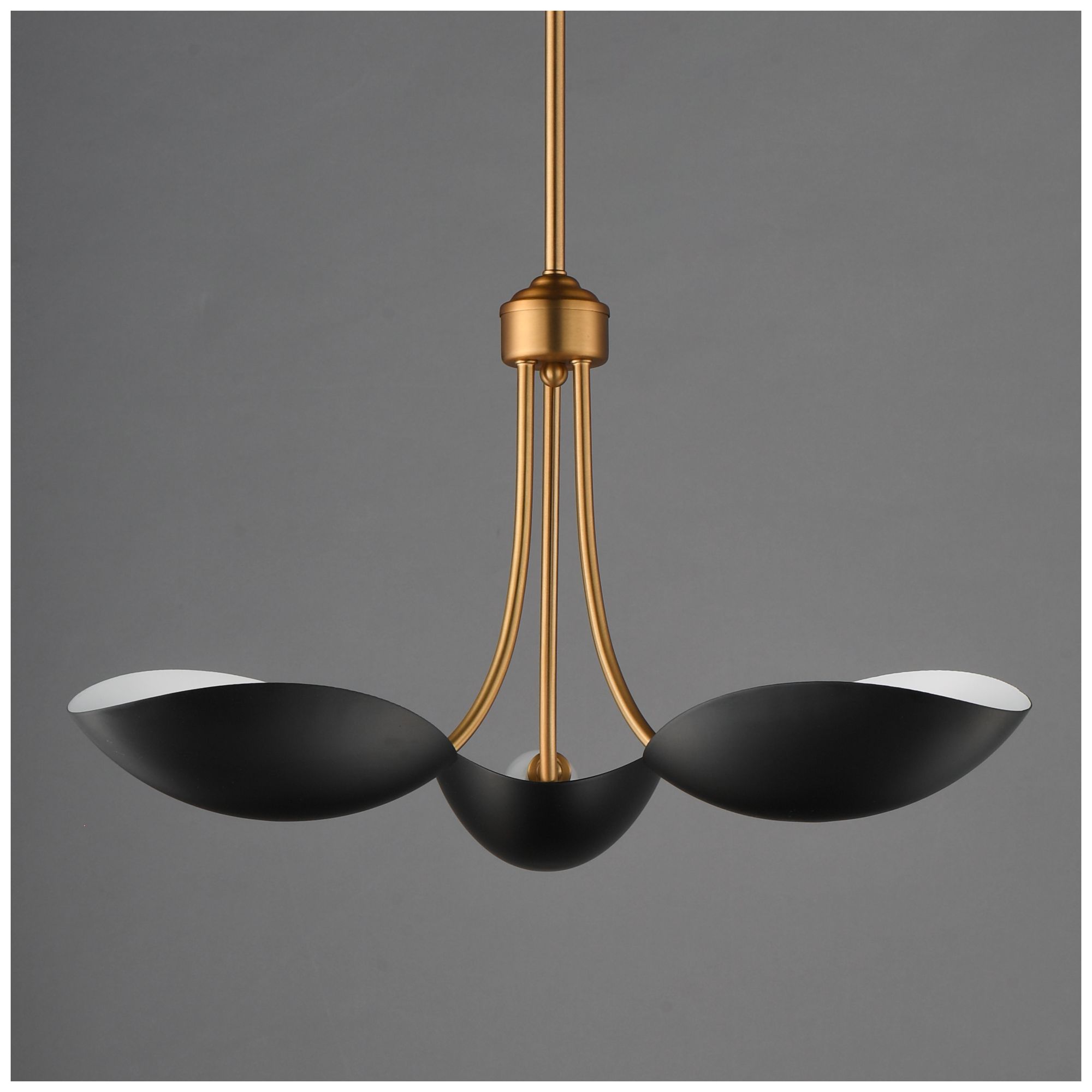 Image 3 Maxim Maris 22" Wide Black/Natural Aged Brass 3-Light Pendant more views