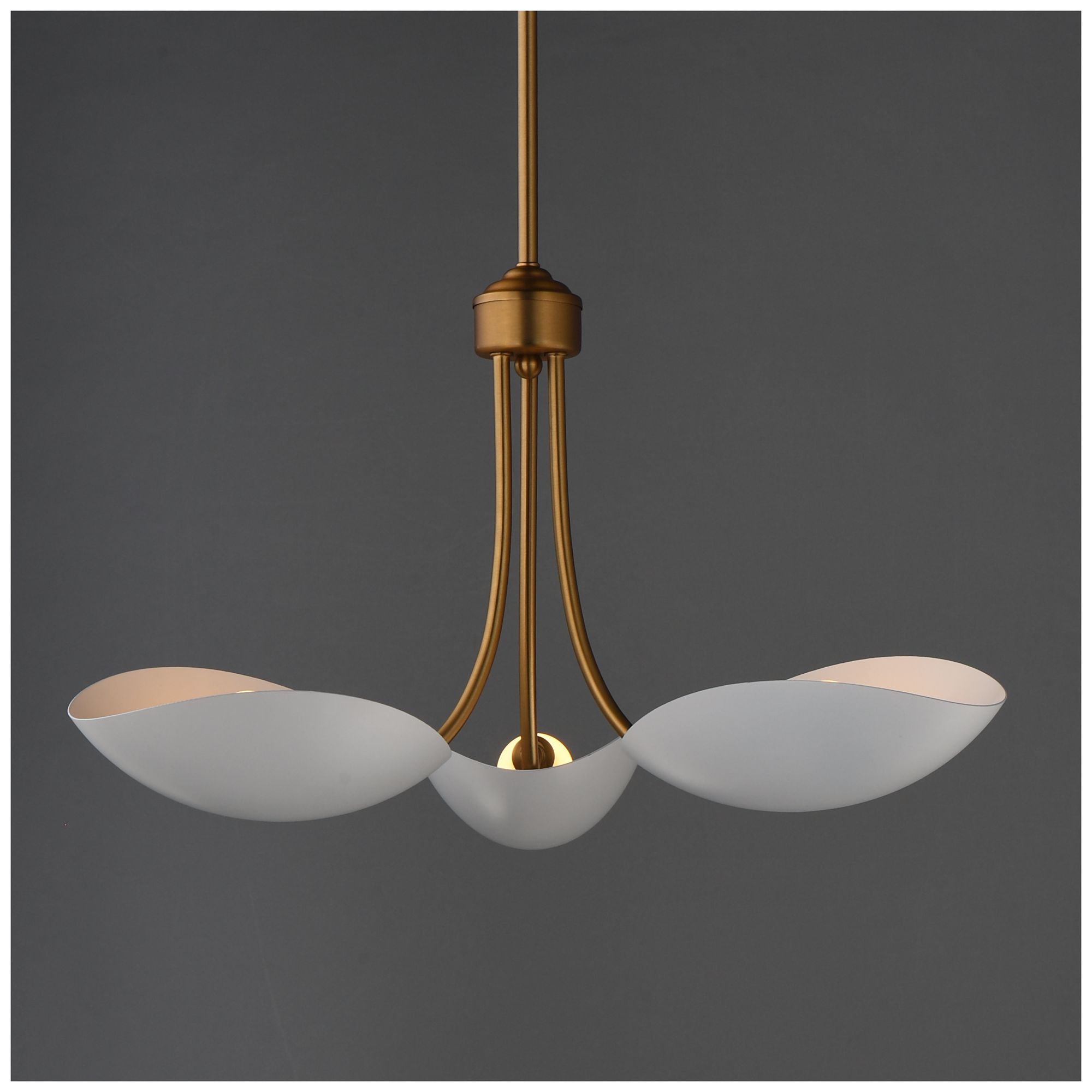 Image 3 Maxim Maris 22" Wide White/Natural Aged Brass 3-Light Pendant more views