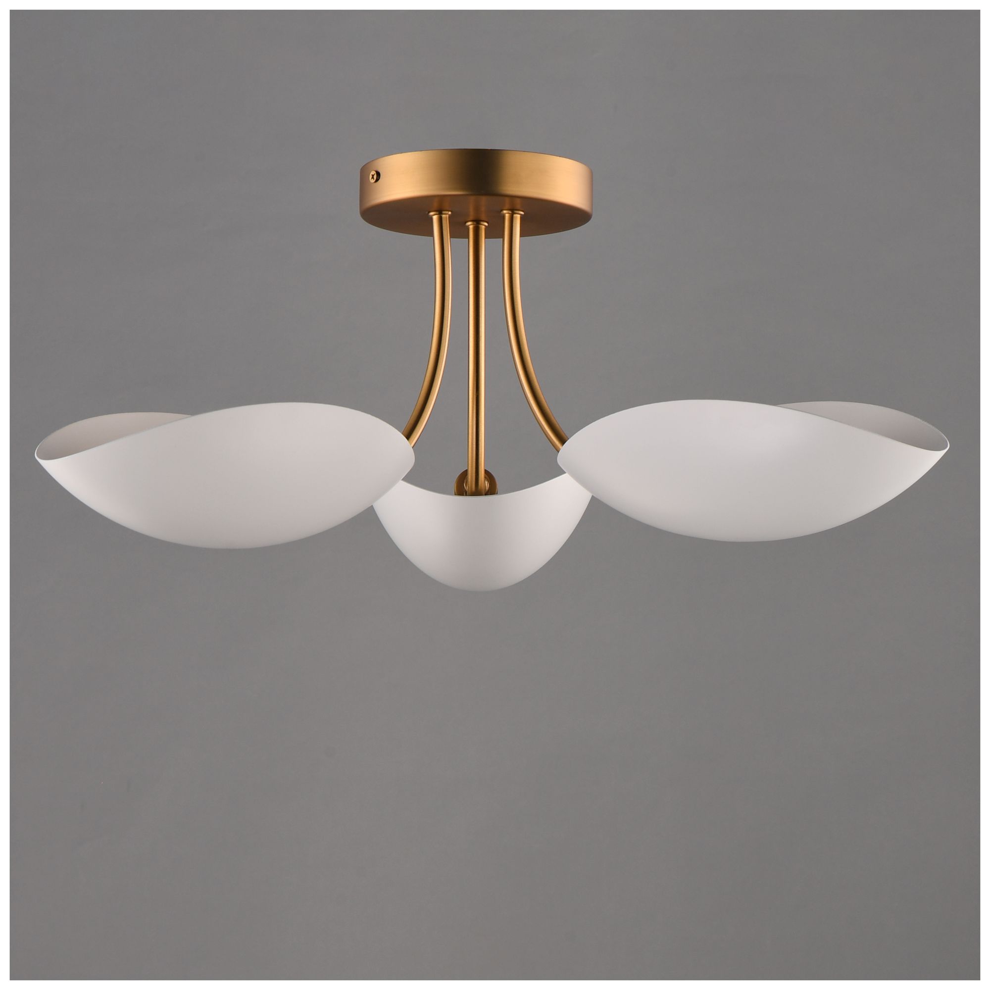 Image 3 Maxim Maris 22" Wide White/Natural Aged Brass 3-Light Semi Flush more views