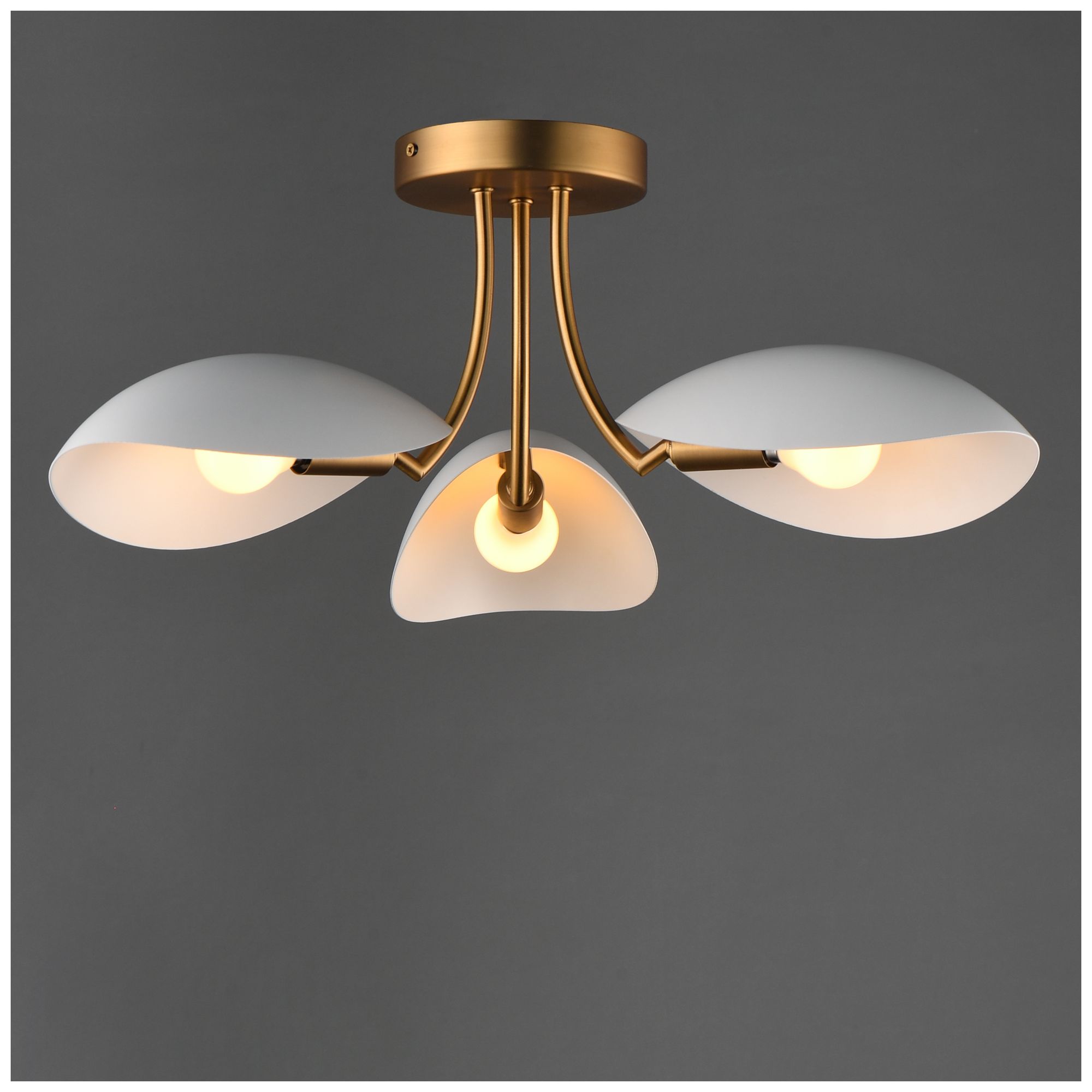 Image 4 Maxim Maris 22" Wide White/Natural Aged Brass 3-Light Semi Flush more views