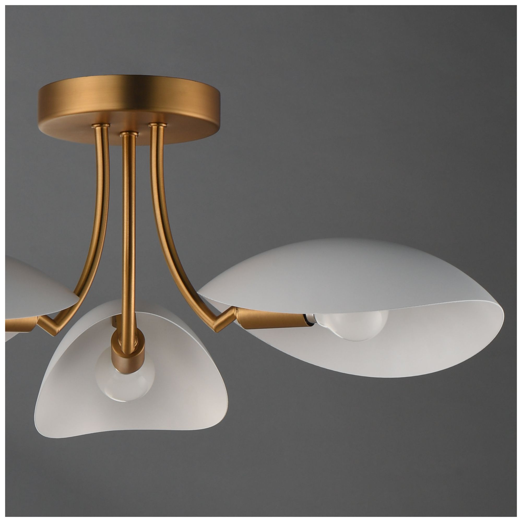 Image 5 Maxim Maris 22" Wide White/Natural Aged Brass 3-Light Semi Flush more views