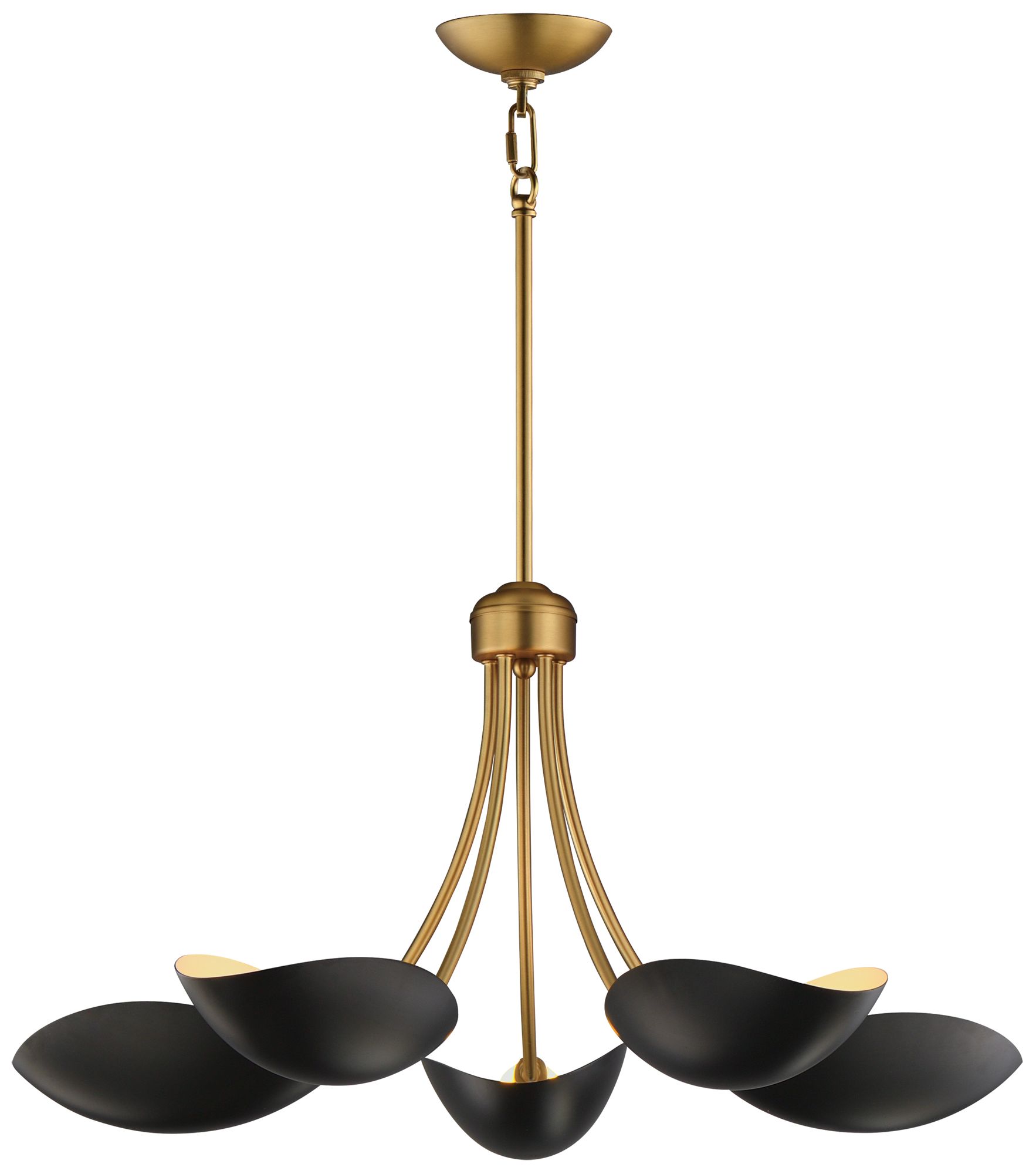 Maxim Maris 26 1/2" Wide Black/Natural Aged Brass 5-Light Chandelier