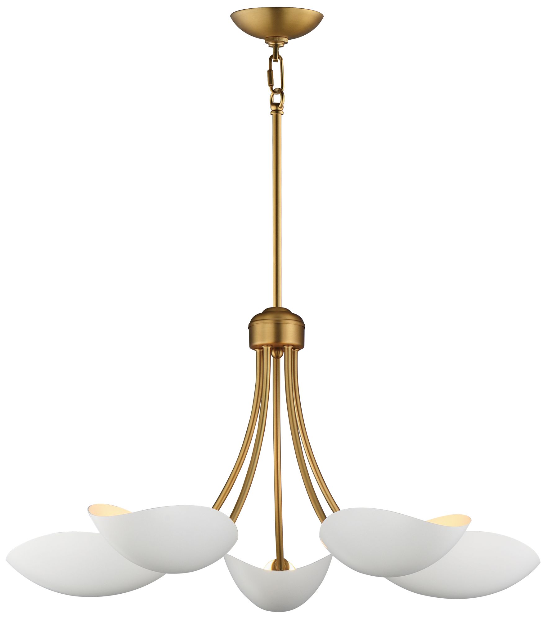 Maxim Maris 26 1/2" Wide White/Natural Aged Brass 5-Light Chandelier