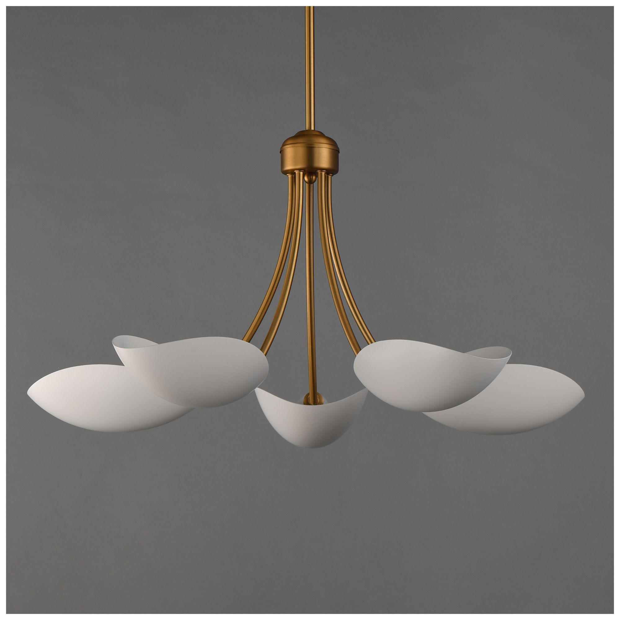 Image 3 Maxim Maris 26 1/2" Wide White/Natural Aged Brass 5-Light Chandelier more views