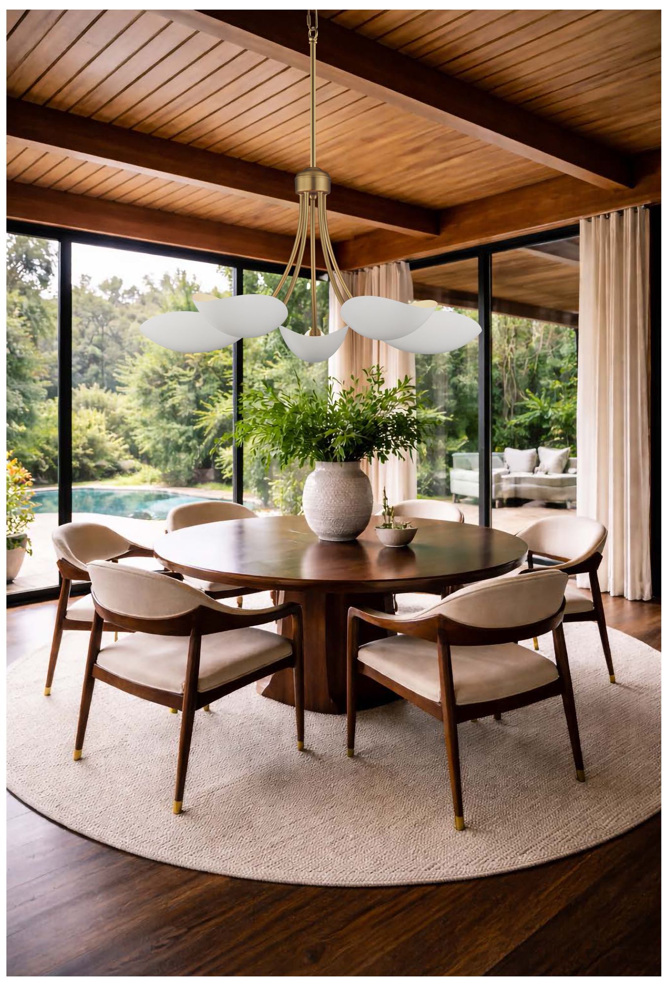 Image 6 Maxim Maris 26 1/2" Wide White/Natural Aged Brass 5-Light Chandelier more views