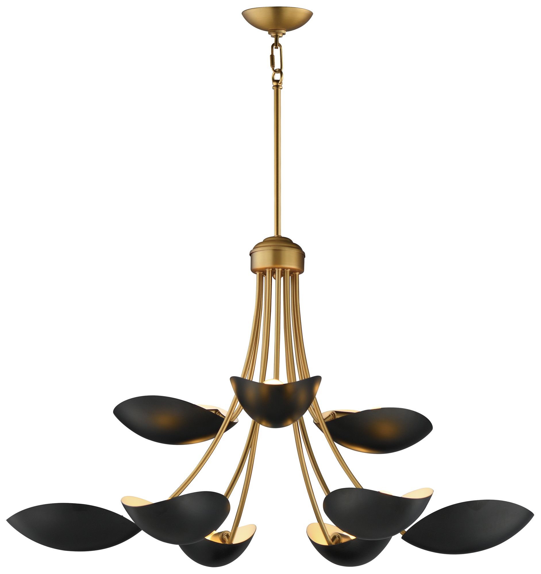 Maxim Maris 33 1/2" Wide Black/Natural Aged Brass 9-Light Chandelier