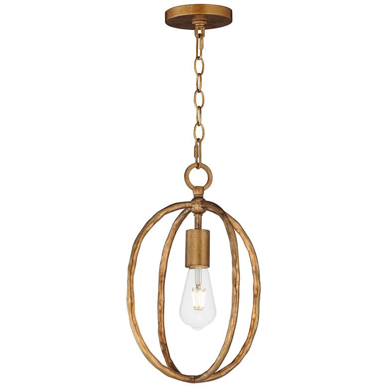 Image 1 Maxim Martel 10" Wide Etruscan Gold 1-Light Mini Pendant