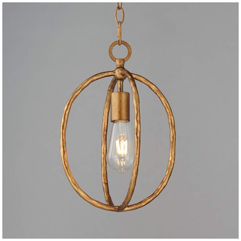 Image 2 Maxim Martel 10" Wide Etruscan Gold 1-Light Mini Pendant more views