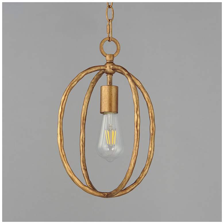 Image 3 Maxim Martel 10" Wide Etruscan Gold 1-Light Mini Pendant more views