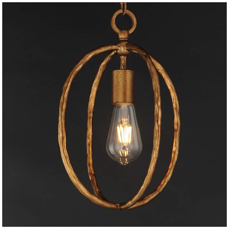 Image 4 Maxim Martel 10" Wide Etruscan Gold 1-Light Mini Pendant more views