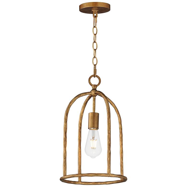 Image 1 Maxim Martel 10" Wide Etruscan Gold 1-Light Pendant